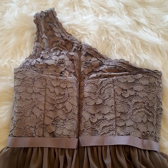 One Shoulder Formal Lace Dress - Picture 5 of 7